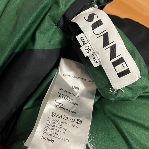 Sunnei Designer Checkered Puffy Scarf Made in Italy - Picture 2 of 5